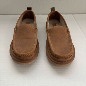 G. H. Bass Mens Brown Faux Suede  Loafers Size 8.5 Faux Fur Lined